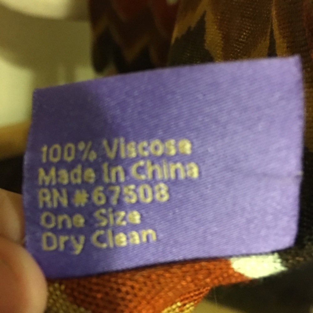 Curations Brown Chevron Pattern Scarf Wrap 78”L - image 6